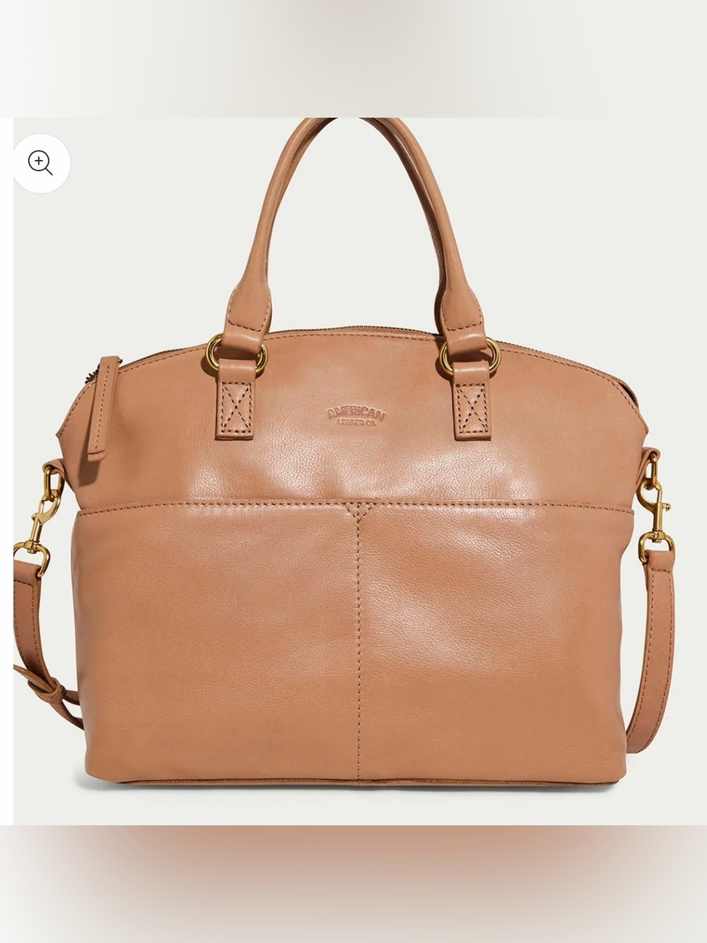 American Leather Co. Tan Leather Carrie Satchel